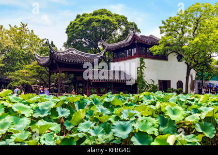 Der Meister der Nets Garden gehört zu den schönsten Gärten in Suzhou mischen Kunst, Natur und Architektur Stockfoto