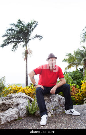 Jamaika Port Antonio. Portrait von Jon Baker, Inhaber der Geejam Hotel. Stockfoto