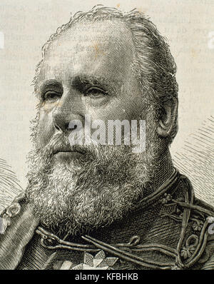 Wilhelm III (1817-1890). König der Niederlande, Großherzog von Luxemburg (1849-1890). Porträt. Gravur, 1890. Stockfoto