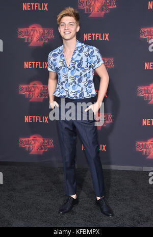 Westwood, Kalifornien, USA. Oktober 2017. Ricky Garcia kommt zur Netflix „Stranger Things“ 2 Premiere im Village Theater. Quelle: Lisa O'Connor/ZUMA Wire/Alamy Live News Stockfoto