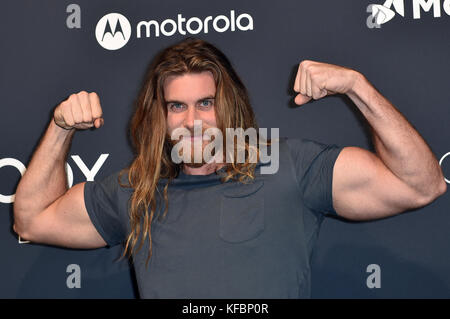 Berlin, Deutschland. Oktober 2017. Model Brock O'Hurn kommt beim New Body Award im Tempodrom in Berlin, Deutschland, am 26. Oktober 2017 an. Quelle: Britta Pedersen/dpa/Alamy Live News Stockfoto