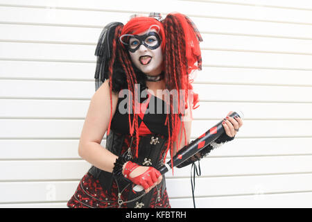 London, Großbritannien. 27. Oktober 2017. cosplayer Kleid in Ihrem bevorzugten comic Charakter Kostüme auf der mcm Comic Con Convention im Excel Centre London Kredit statt: Amer ghazzal/alamy leben Nachrichten Stockfoto