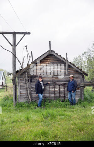 Usa, Oregon, Enterprise, cowboy Todd Nash und seine Frau Angela bei sich zu Hause, im Nordosten Oregon Stockfoto