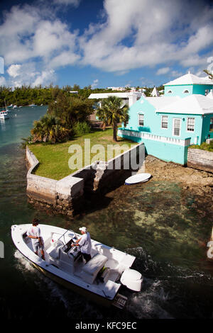 BERMUDA. Somerset Bridge. Der weltweit kleinste Zugbrücke anschließen Somerset Island mit dem Festland. Stockfoto