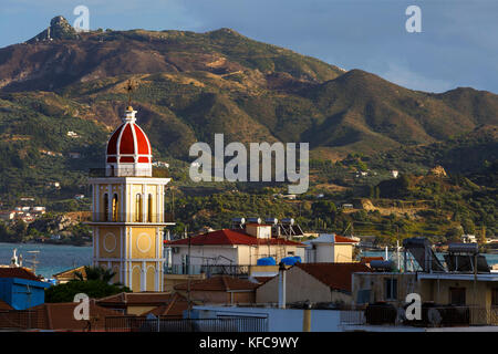 Glockenturm von Agia Triada Kirche in Zakynthos, Griechenland. Stockfoto