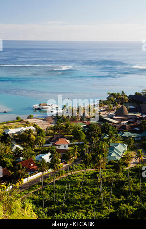 Französisch Polynesien, die Insel Moorea. Blick auf den Intercontinental Moorea Resort & Spa von oben. Stockfoto