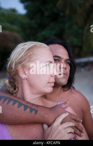 Französisch Polynesien Moorea. Portrait von Laurel und James Samuela. Stockfoto