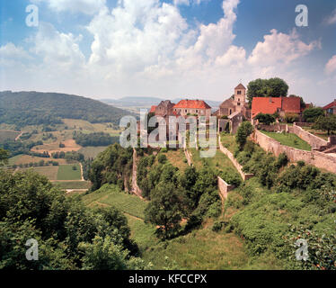 Frankreich, franche-Comte, Chateau chalon Abbey, eine Gemeinde Abtei im Jura im Osten von Frankreich, wo vin chateau Chalon hergestellt wurde, vin j Stockfoto