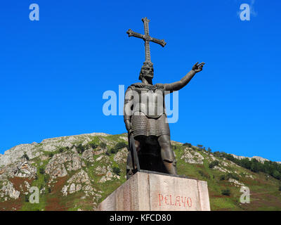 Statue von Don Pelayo in Oviedo, Spanien Stockfoto