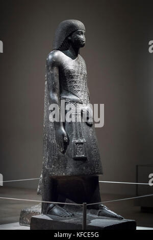 Turin. Italien. Ägyptische Statue von Aanen, Zweiter Priester Amon. Neues Reich, 18. Dynastie, Amenhotep III (1390-1353 B.C) Museo Egizio (Egyptia Stockfoto