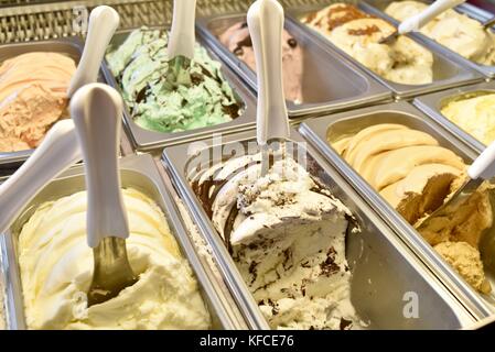 Der cremige Ziegenmilch gelato von Door County Creamery in Door County Gemeinschaft der Schwester Bay, Wisconsin, USA. Stockfoto