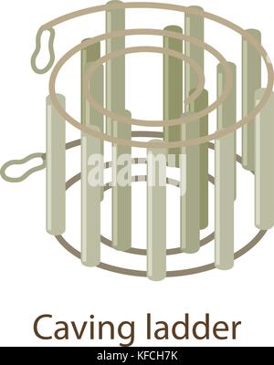 Höhlenforschung Leiter Symbol, isometrische Stil Stock Vektor