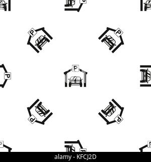 Parkplatz Muster nahtlose Schwarz Stock Vektor