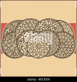 Asiatische Zierpflanzen Karte Stock Vektor