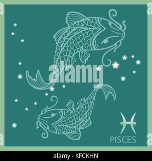 Fische Sternzeichen, constellation Stock Vektor