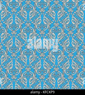 Vector Hintergrund, nahtlose viktorianischen verzierte Blumenmuster mit wirbelt im mittelalterlichen Stil Stock Vektor