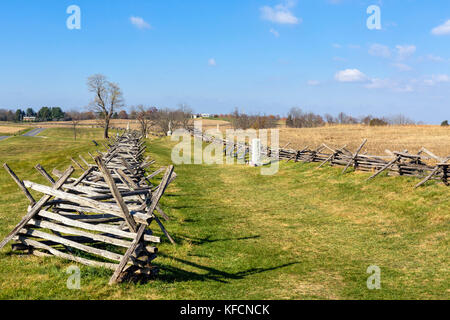 Bloody Lane (Hohlweg) auf der Suche nach dem Visitor Center Antietam National Battlefield, Sharpsburg, Maryland, USA Stockfoto