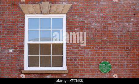 Eine Gedenktafel an Herbert Kilpin, dem Gründer des AC Mailand, an der 191 Mansfield Road in Nottingham. Stockfoto