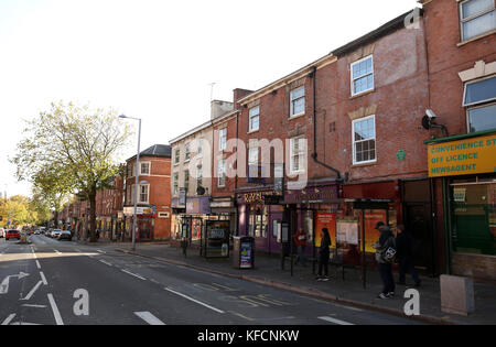 Eine Gedenktafel gewidmet kilpin an Herbert, der Gründer des AC Mailand, 191 Mansfield Road (einer ehemaligen Metzgerei) in Nottingham. Stockfoto