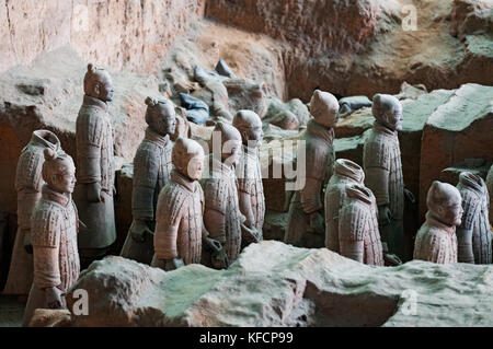 Stock Foto - Terrakotta Armee, eine alte Sammlung von Skulpturen, die Armeen von Qin Shi Huang, dem ersten Kaiser von China, Xi'an, China Stockfoto