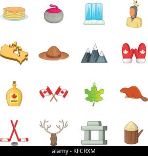 Kanada Symbole, Cartoon Stil Stock Vektor