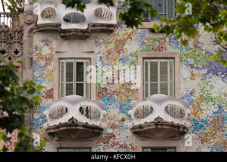 Balcionien von Casa Batllo in Barcelona, Spanien Stockfoto