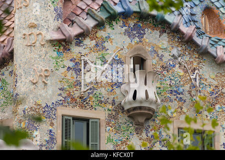 Details von Casa Batllo in Barcelona, Spanien Stockfoto