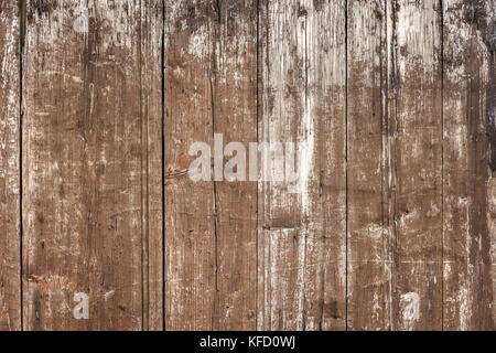 Alte hölzerne plankswith abblätternde Farbe. Hintergrund der Alte bemalte Holz Fragment. Stockfoto