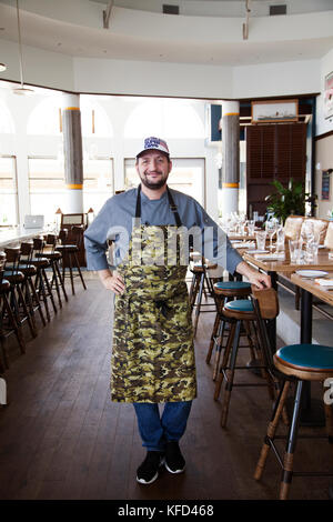 BERMUDA. Hamilton. Hamilton Princess & Beach Club Hotel. Marcus' Restaurant. Portrait von Executive Chef Leonardo Marino. Stockfoto