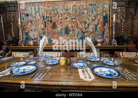 Speisesaal des Hearst Castle, Big Sur, Kalifornien, USA Stockfoto