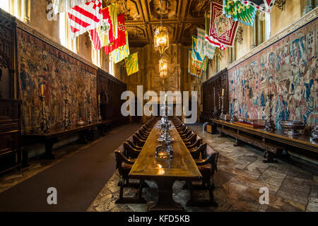 Speisesaal des Hearst Castle, Big Sur, Kalifornien, USA Stockfoto