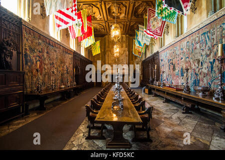 Speisesaal des Hearst Castle, Big Sur, Kalifornien, USA Stockfoto