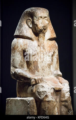 Turin. Italien. Ägyptische Statue von Gouverneur Wahka, Sohn des Neferhotep. Reich der Mitte, Anfang des 13. Dynastie (Ca. 1760 B.C) Museo Egizio (Ägyptisches Museum). Stockfoto