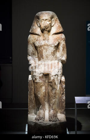 Turin. Italien. Ägyptische Statue von Gouverneur Wahka, Sohn des Neferhotep. Reich der Mitte, Anfang des 13. Dynastie (Ca. 1760 B.C) Museo Egizio (Ägyptisches Museum). Stockfoto