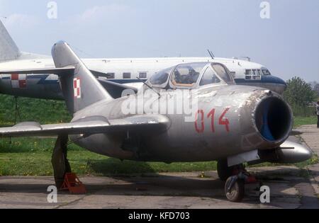 Air Museum Krakau (Polen), Flugzeug mig 15 uti (udssr, 1950) Stockfoto