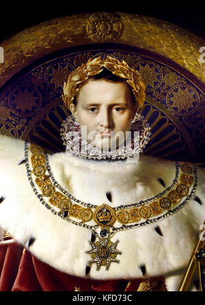 Napoleon I auf seinem kaiserlichen Thron von Ingres, 1806 Stockfoto