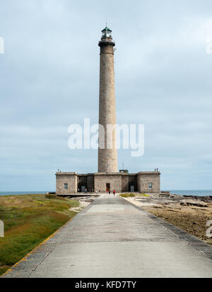 Überblick über den Leuchtturm Phare de Gatteville in der Normandie, Frankreich Stockfoto