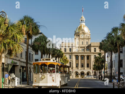 Alte savannah Tour und Rathaus Stockfoto