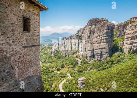 Anzeigen von Meteora Griechenland Stockfoto