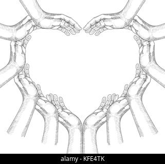 Hände zeichnen konzeptionell. Stockfoto