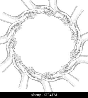 Hände zeichnen konzeptionell. Stockfoto