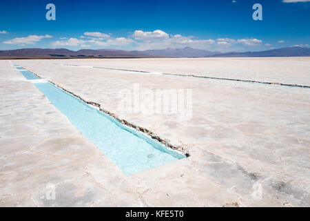 Salinas Grandes Salt Flats, Salta, Argentinien Stockfoto