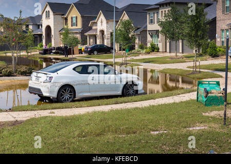 Häuser in Houston Vorort überschwemmt von Hurrikan Harvey 2017 Stockfoto