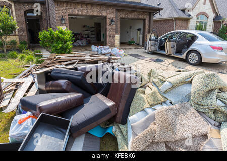 Häuser in Houston Vorort von Hurrikan Harvey 2017 überflutet Stockfoto