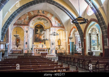 Das Chateau de Saissac, eine Burgruine und eine der sogenannten Katharer Burgen, nordwestlich von Carcassonne, Frankreich Stockfoto