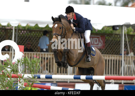 Robert Smith (GBR), Gerry McGuire, Winter Equestrian Festival, Wellington, Florida, im Februar 2007, WEF-Challenge Cup Runde VI. Stockfoto