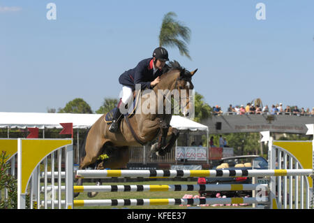 Robert Smith (GBR), Gerry Maguire, Winter Equestrian Festival, Wellington, Florida, im Februar 2007, WEF-Challenge Cup Runde V Stockfoto