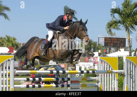 Robert Smith (GBR), Marius Claudius, Winter Equestrian Festival, Wellington, Florida, im Februar 2007, WEF-Challenge Cup Runde V Stockfoto