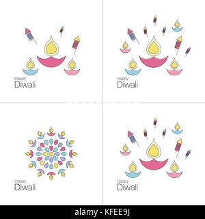 Kreative Poster, Banner oder Flyer Design von diwali für indische Festival der Lichter, happy Diwali. Stock Vektor