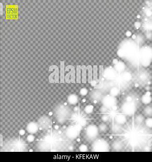 Schnee, Sterne, funkeln Linie auf einen transparenten Hintergrund. vector Abbildung 10 eps. abstrakte schneeflocke Hintergrund. festlichen Glanz Ribbon. für Weihnachten, Stock Vektor
